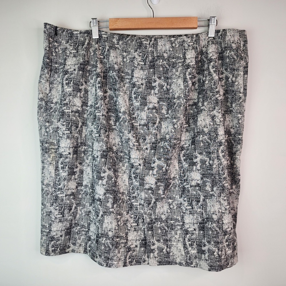 MM LaFleur Noho Pencil Skirt Women's +3 3X Black White Crackle Professional - Picture 5 of 9